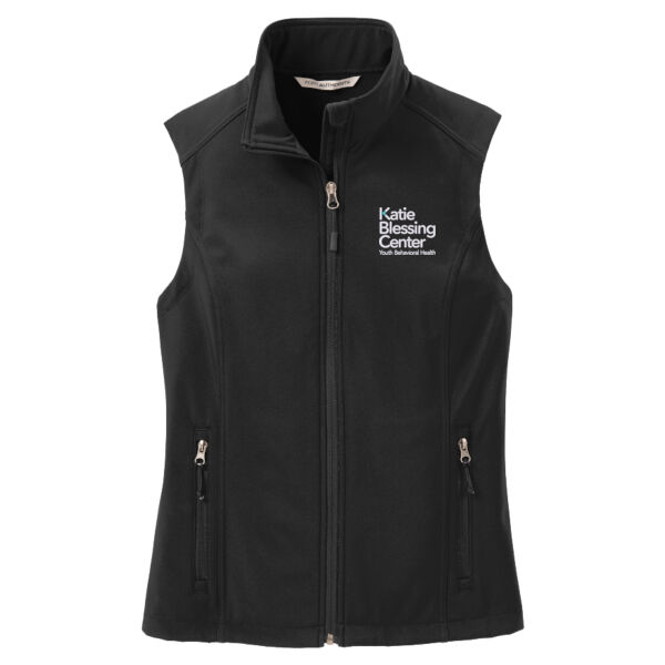 Embroidered Katie Blessing Center - Ladies Core Soft Shell Vest Thumbnail