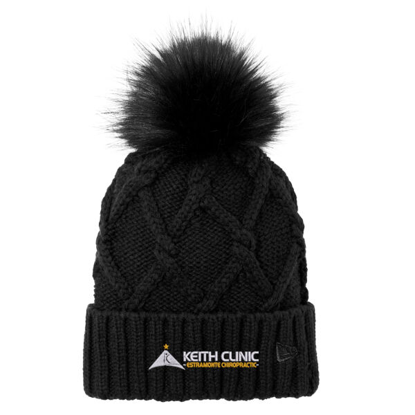 Keith Clinic Embroidered - Faux Fur Pom Beanie Thumbnail